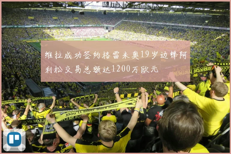 维拉成功签约格雷米奥19岁边锋阿利松交易总额达1200万欧元